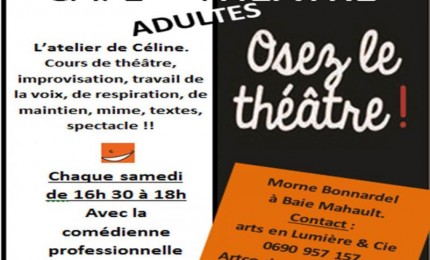 Atelier Café-Théâtre pour adultes tous les samedis avec la comédienne Céline Morel